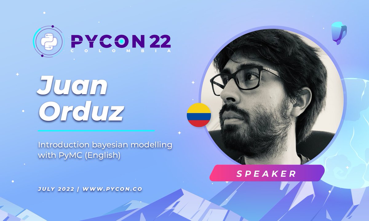 calidevco's tweet image. RT pyconcolombia &quot;📢 In a few minutes the talk of our speaker Juan Orduz will start, you can&apos;t miss it !! 🐍

.
.
.

📢 En pocos minutos iniciará la charla de nuestro speaker Juan Orduz, no te la puedes perder!! 🐍

#PyconColombia2022 #Online #Julio … https://t.co/5bsxVEJhmI&quot;
