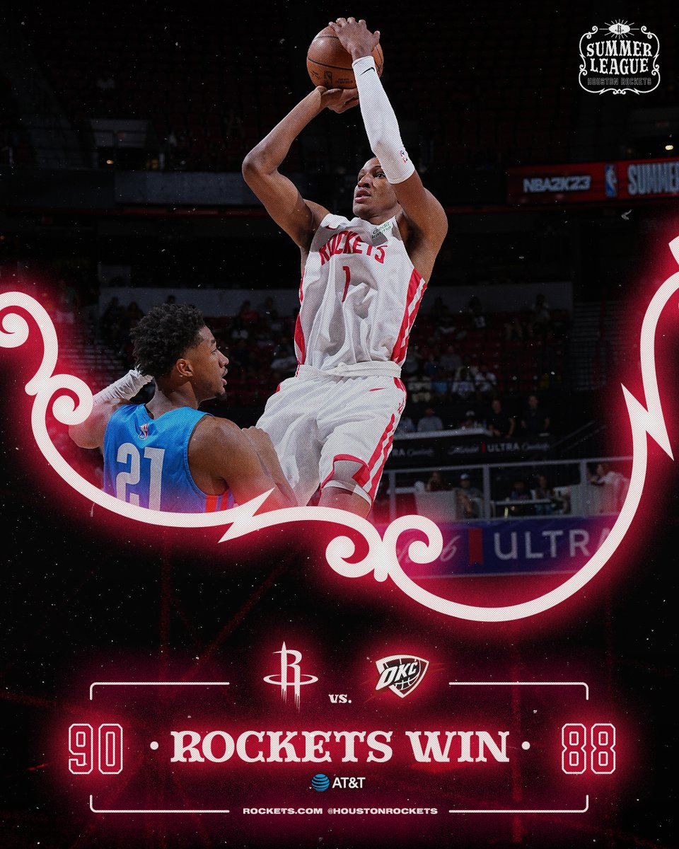 HoustonRockets's tweet photo. SUMMER LEAGUE DUB 🚀

#Rockets | @ATT https://t.co/kBfBYrSUu8