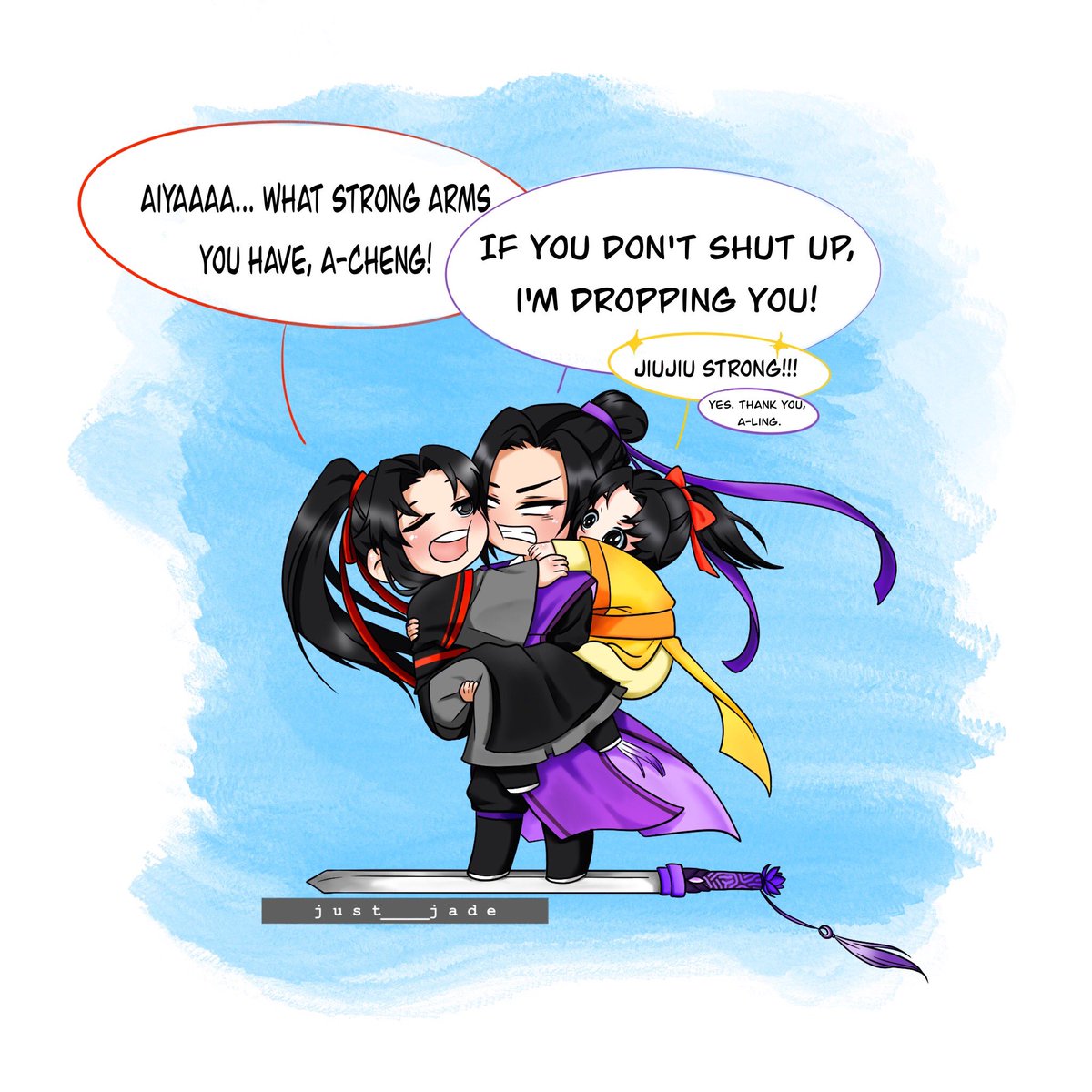 just_____jade's tweet photo. #JiangCheng #weiwuxian #jinling 

Sword riding~ https://t.co/amTP9xpq7w