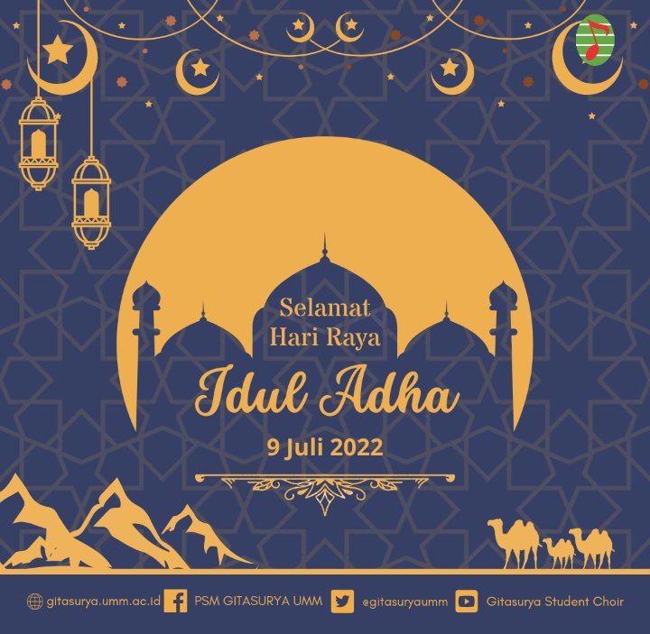 Belajar dari keikhlasan Nabi Ibrahim di kala anaknya dikorbankan dan seperti keikhlasan Nabi Ismail yang menerima atas kehendak Allah SWT. Mari jadikan hari Idul Adha ini sebagai moment untuk belajar mengikhlaskan dan bersabar. Selamat Hari  Idul Adha 2022.