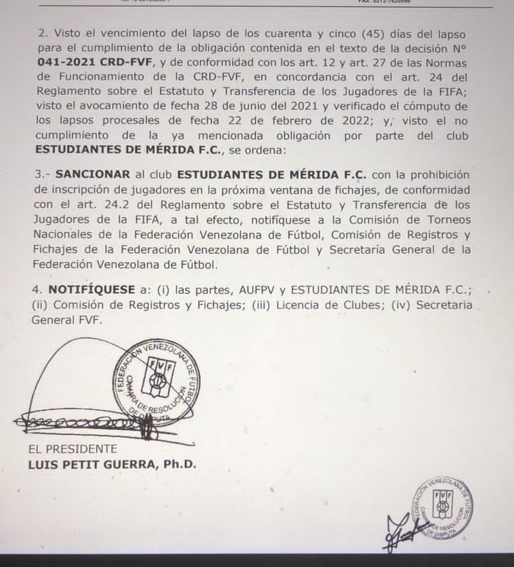 Abint_Abogados's tweet photo. @EstudiantesMEFC no puede inscribir jugadores, la CRD de la @FVF_Oficial así lo decidió si lo hacen están acabando con el sistema, con la sana competencia y con los Derechos de los Futbolistas.
Grave situación podría presentarse por acciones internacionales. https://t.co/AWSNCqu1qL