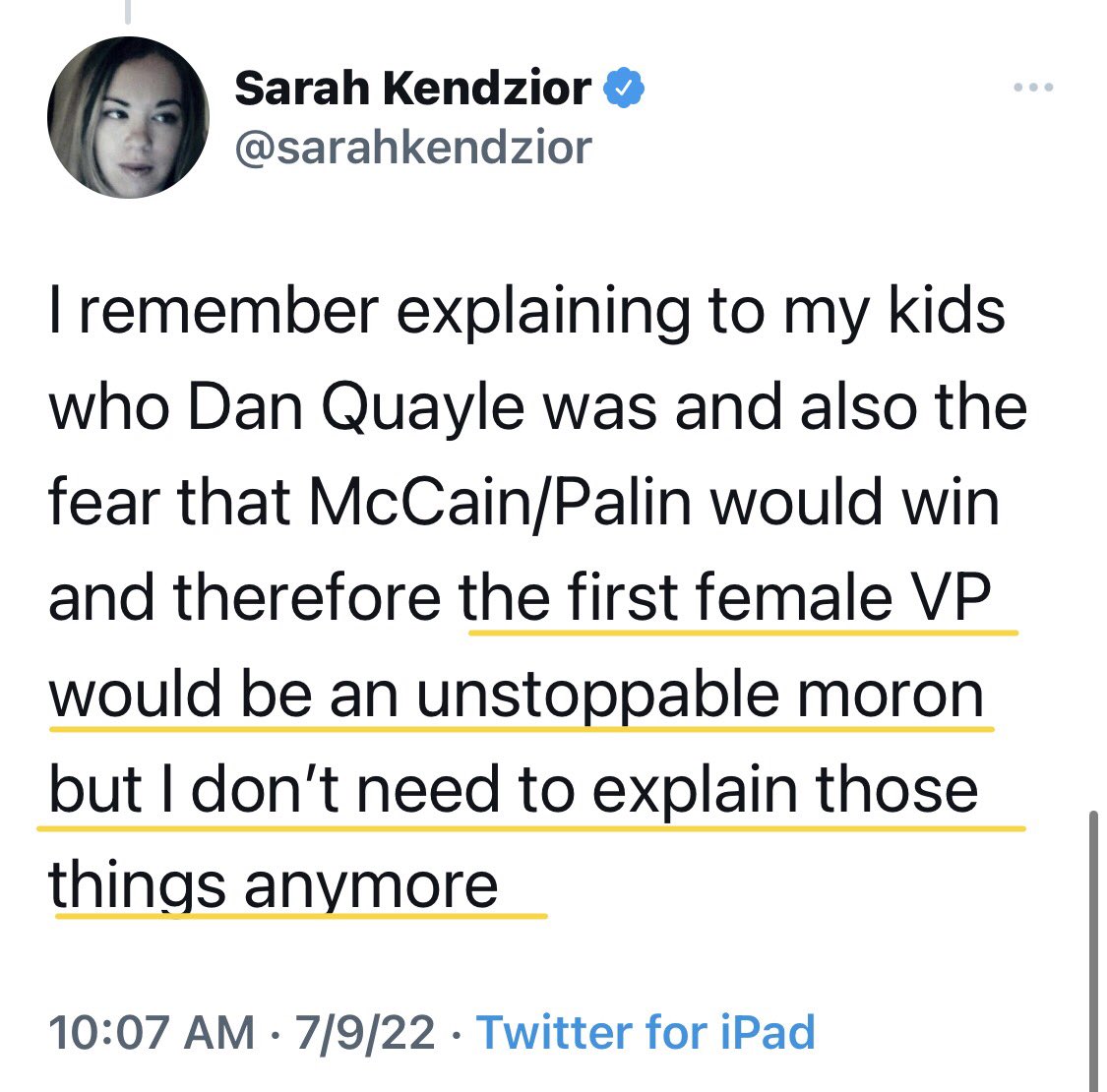 GirlJustice_'s tweet photo. Sarah Kendzior, an author once greatly admired by Democrats for writing (and tweeting) about the grave dangers of a Trump presidency, has now morphed into a twitter troll launching baseless attacks against President Biden, VP Harris, and those of us who voted for them. https://t.co/dOSZLlDk2t