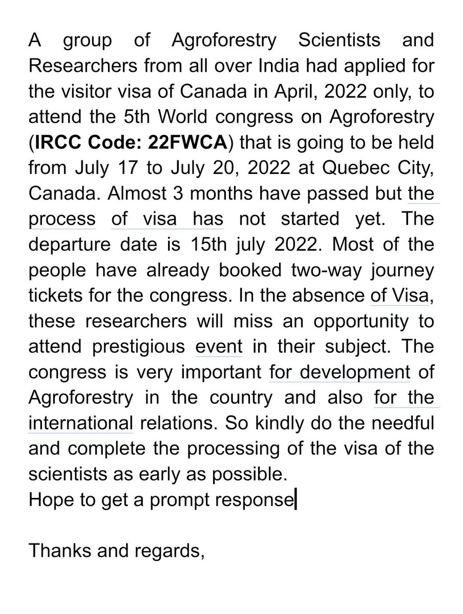 KajuAlok's tweet photo. @MEAIndia @MEAIndia sir please help to get visa as it is a very good opportunity to participate in prestigious world Congress which we are going to miss just because of visa. Even if we have applied 3 month before. Only 4 days left for departure. https://t.co/9cSPhB7hh6