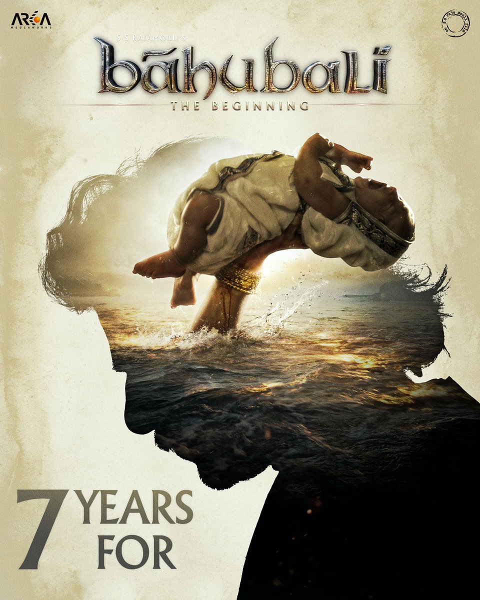 7 years ago, @ssrajamouli's #Baahubali made the world witness the power of Indian Cinema💥 Thank you for continuing to shower us with your love & support #Prabhas @RanaDaggubati @MsAnushkaShetty @tamannaahspeaks @mmkeeravaani @Shobu_ @arkamediaworks #7YearsForBaahubaliPride