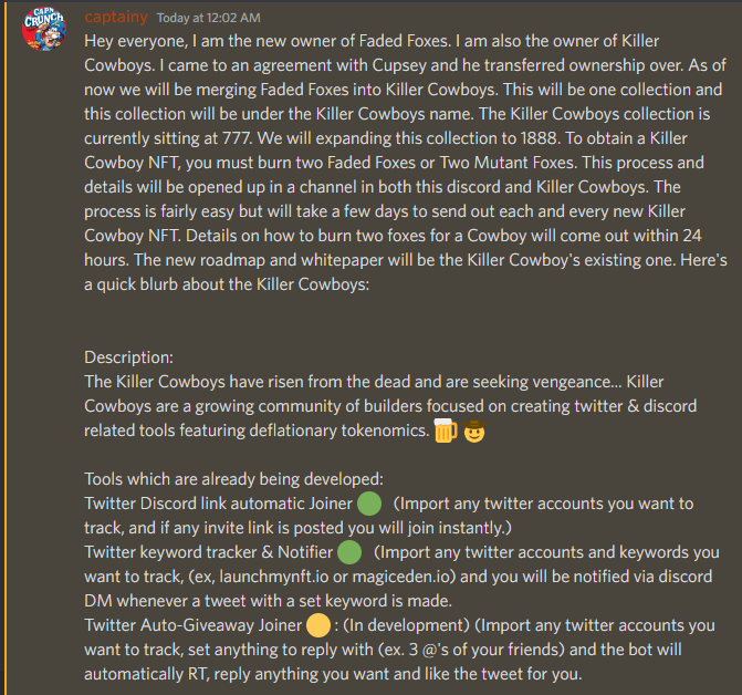 Faded Foxes x Killer Cowboys tweet media