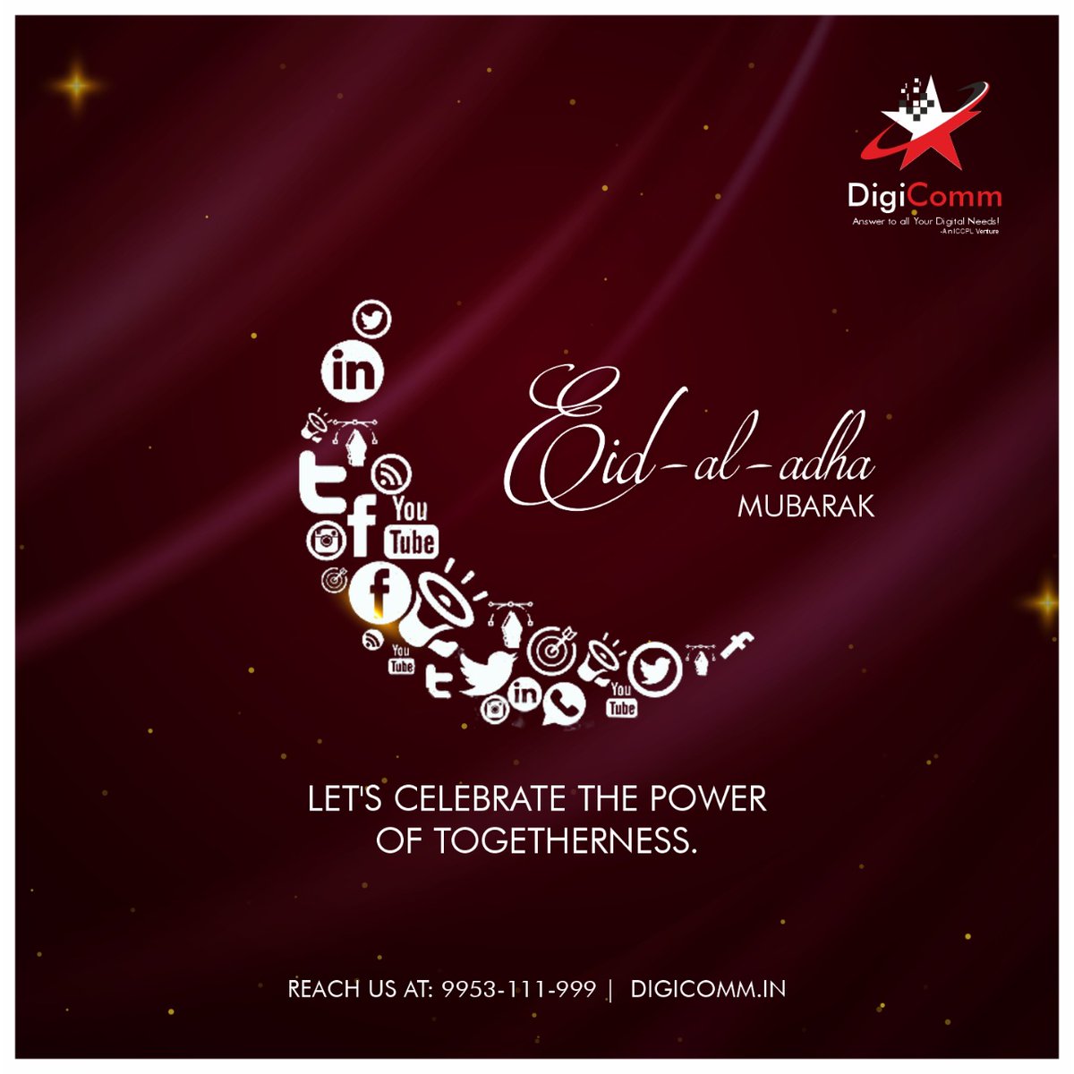 DigicommM's tweet photo. Eid Mubarak! Greetings on Eid-ul-Adha. May this festival inspire us to work towards furthering the spirit of collective well-being and prosperity.

#eid #togetherness #joy #happiness #love #stayhappy #staysafe #digicomm #digitalmarketingagency #digital #godigitalwithdigicomm https://t.co/faPruSWEav