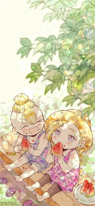 夏のにーちゃとどんぐりを壁紙にしてくださっている方が結構いらっしゃったのでちょっと書き足して壁紙サイズにしてみました🍉🏖️
DO NOT REPOST

#にーちゃとどんぐり 