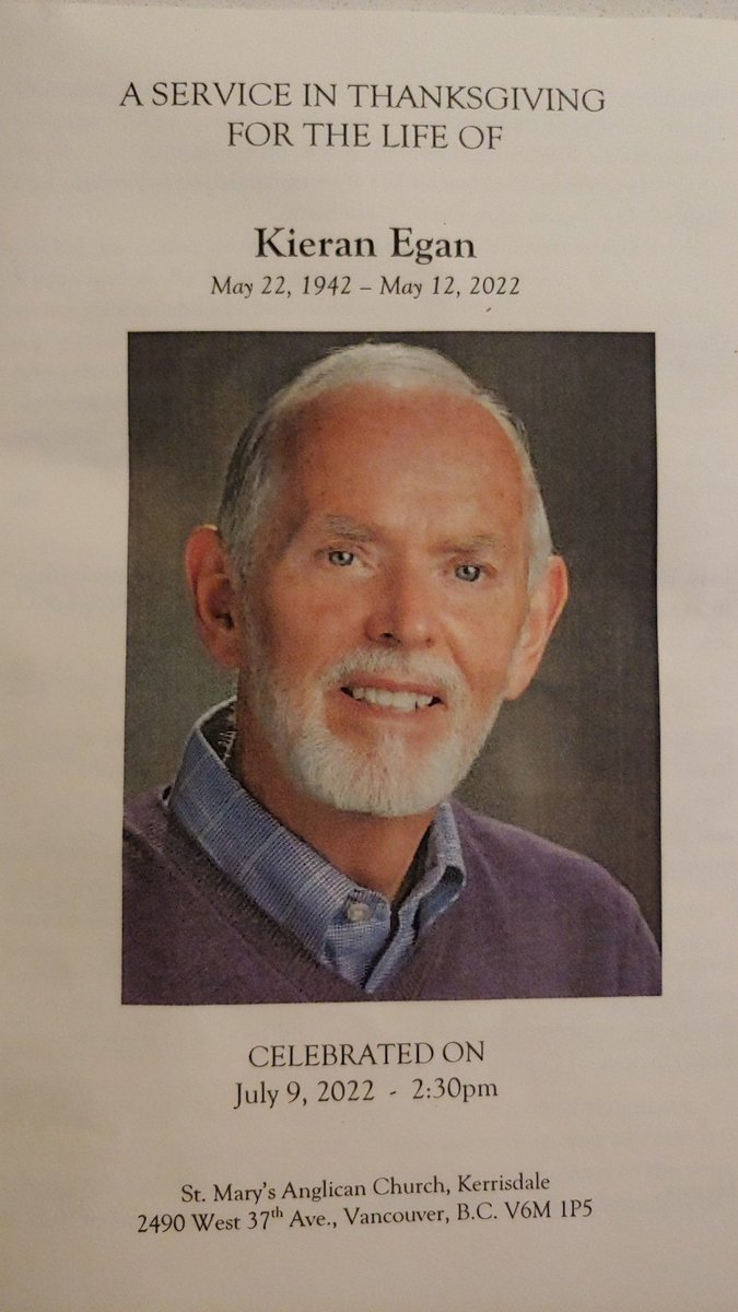 ❤️ ~ All shall be well, all shall be well, all manner of thing shall be well ~ ❤️
Celebration of life for Kieran Egan today