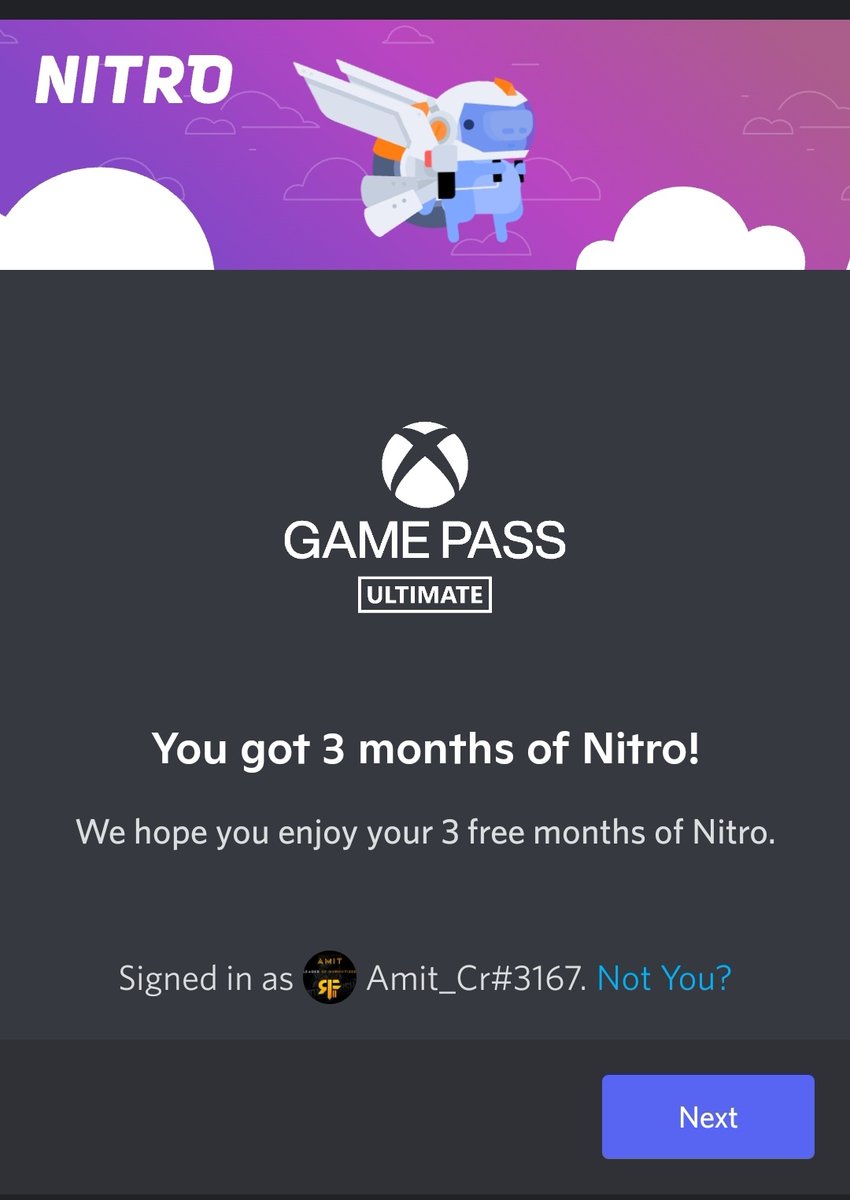 Amit (@amit_cr17) on Twitter photo 🚨GIVEAWAY🚨
RoyalFlush II Family presents you a 3-Month Discord Nitro Worth 9.99$ (Ultimate Game Pass) GIVEAWAY for free.
To participate :
Follow :
<a href="/Amit_CR17/">Amit</a>
<a href="/royalflushii_cr/">Royal Flush II</a>
<a href="/TeamPiratesOP/">Team Pirates Esports</a>
Tag 2 Friends 👤
Like❤ and ReTweet🔁 this Tweet.
Winner drawn at 15th July 2022 🚨GIVEAWAY🚨
RoyalFlush II Family presents you a 3-Month Discord Nitro Worth 9.99$ (Ultimate Game Pass) GIVEAWAY for free.
To participate :
Follow :
<a href="/Amit_CR17/">Amit</a>
<a href="/royalflushii_cr/">Royal Flush II</a>
<a href="/TeamPiratesOP/">Team Pirates Esports</a>
Tag 2 Friends 👤
Like❤ and ReTweet🔁 this Tweet.
Winner drawn at 15th July 2022