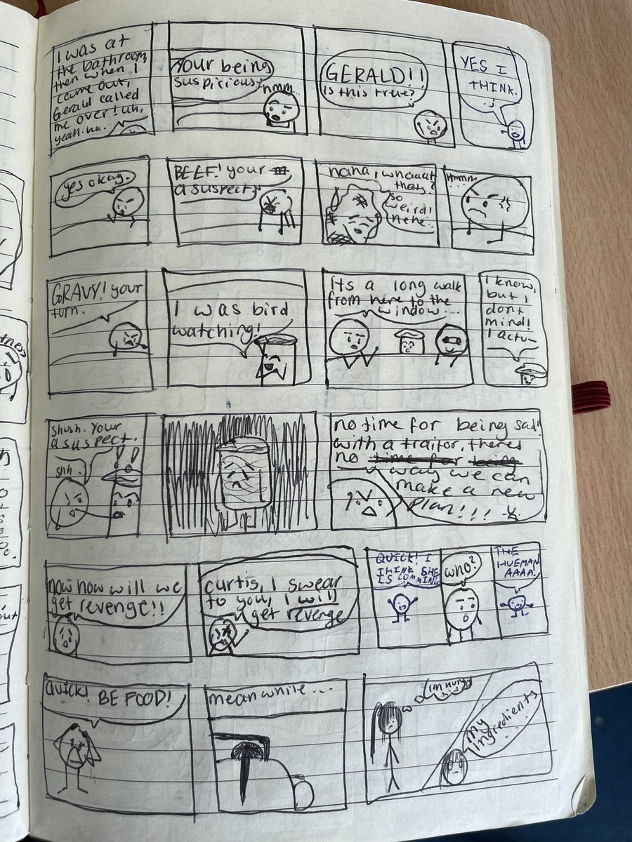 CvhsWriting's tweet photo. And, at last, the final instalment of Roast Dinner! Wonderful imagination and illustration from the Creative Writing Club’s brilliant members once more @cvhsEnglish @Shakespeare4now @CVHSYear7 @CVHSLibrary1 https://t.co/xS5zN9TqQ3