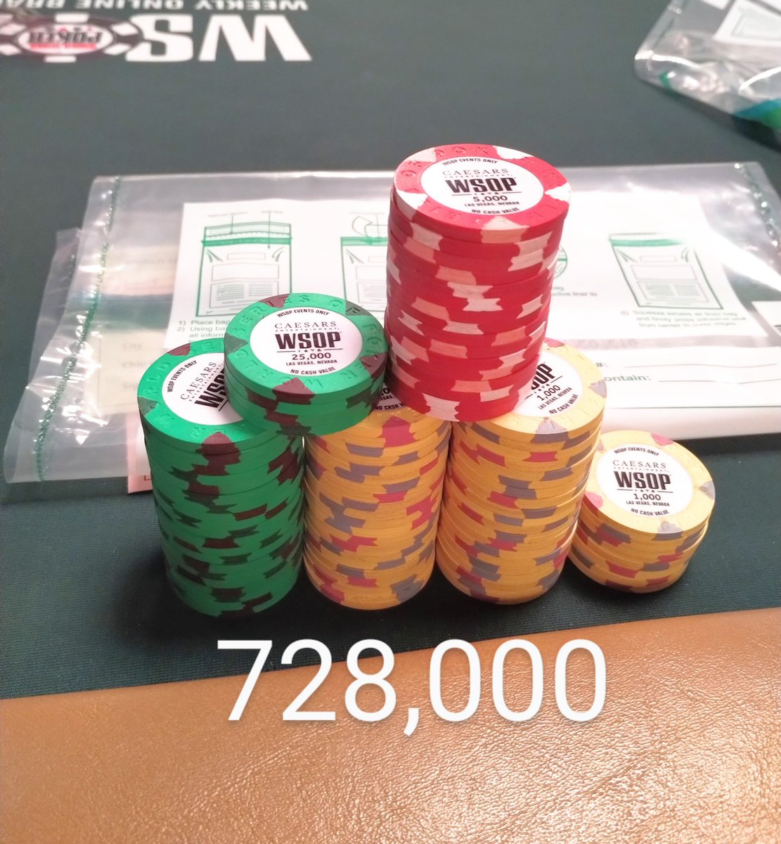 In the money of the #WSOPMainEvent for the 4th time in 5 years. 728K in the bag headed for Day 4. Just a few hundred million more to go.