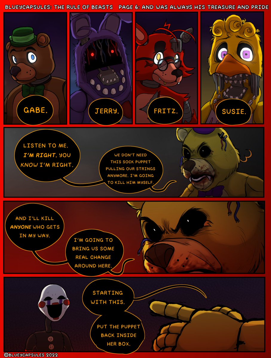 Bluey Capsules on X  Fnaf funny, Fnaf comics, Marionette fnaf