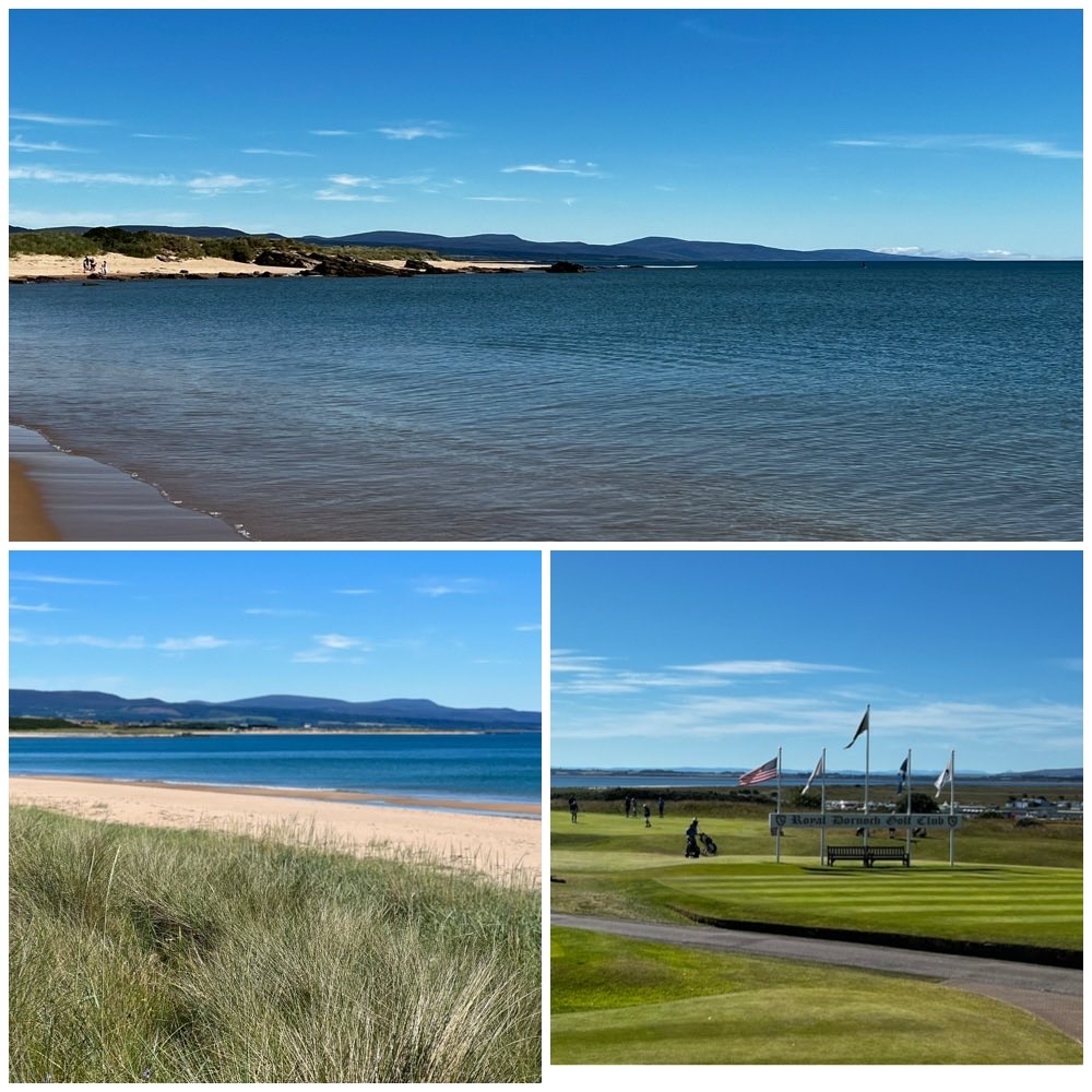 Nae wind here today ⁦<a href="/RoyalDornochGC/">Royal Dornoch</a>⁩. Lovely walk along the beach this morning. What a treasure of a place. Hope to get back to this special place again soon. 🏴󠁧󠁢󠁳󠁣󠁴󠁿No wonder you love this place so much Lorne. ⁦<a href="/lornerubenstein/">Lorne Rubenstein</a>⁩
