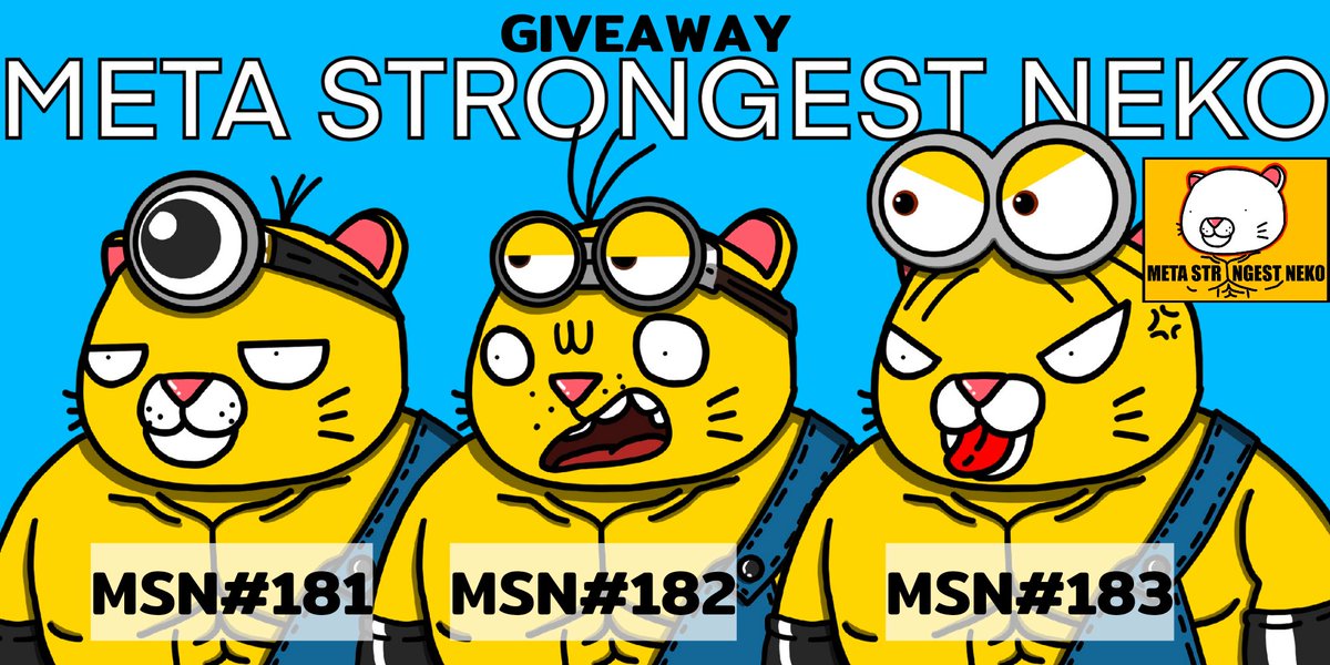 สวัสดีครับ
META STRONGEST NEKO 
"แมวกล้าม" มี giveaway มาให้ลุ้นกันครับผม มีทั้งหมด 3 ตัว
MSN#181-182 สำหรับผู้ถือ
MSN#183 เพื่อนๆทุกคน

เข้ามาร่วมสนุกกันได้ครับ 💪😼

discord.gg/dempG2rWqb

paras.id/collection/met…