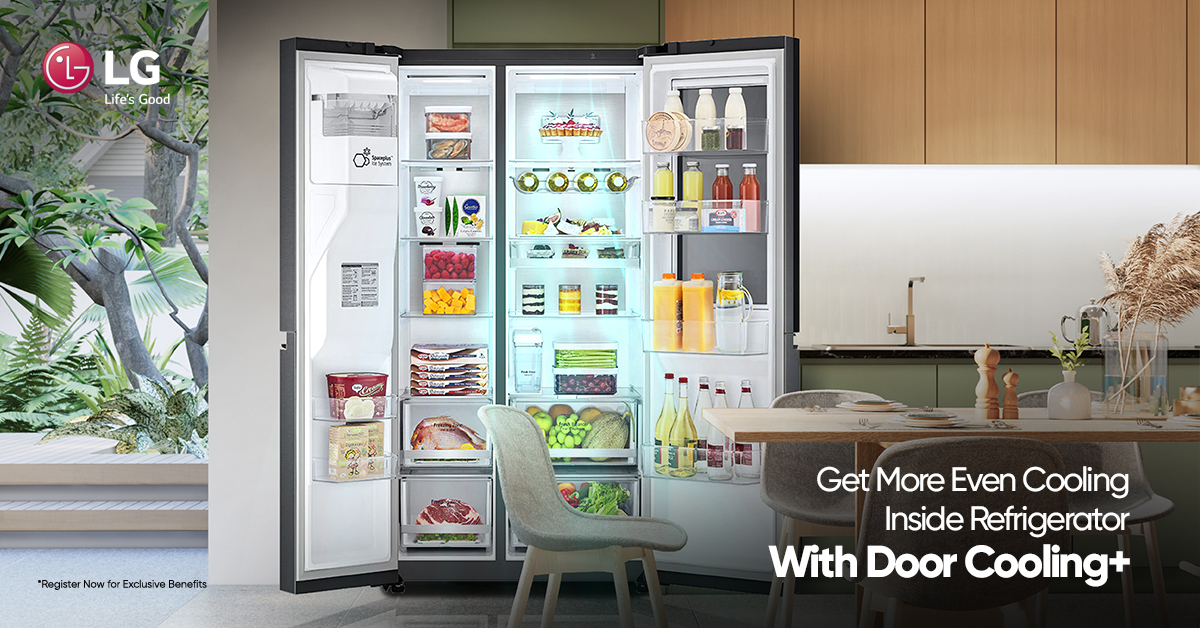 LGIndia's tweet image. #LGRefrigerator with its #DoorCooling+ technology and #MultiAirFlow provides cold air where it is easily lost, keeping your food fresher even at the doors.

Know more on bit.ly/3edvoI7
#Refrigerator #Fridge #SmartFridge #LGHomeAppliances #FreshFood #LGIndia