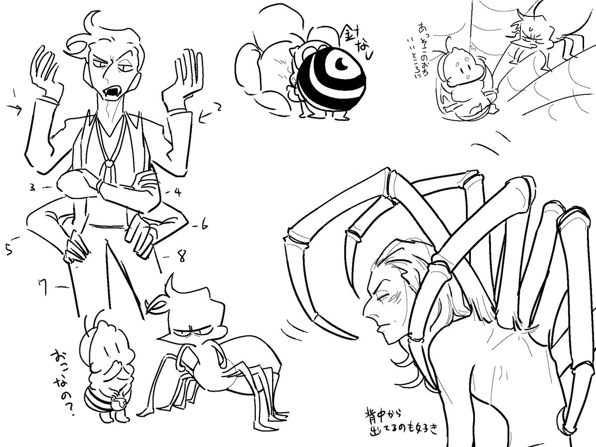 🕷🐝のク□アジも描いてました
⚠️虫 