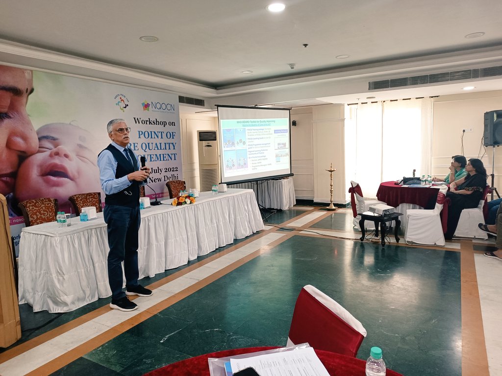 One of our dynamic faculty for today's POCQI workshop <a href="/drrajeshmehta/">Dr Rajesh Mehta MD FIAP</a> addressing the participants and introducing the approach of Quality Improvement.

<a href="/nqocnindia/">Nationwide Quality of Care Network</a> <a href="/WHOSEARO/">World Health Organization South-East Asia</a>