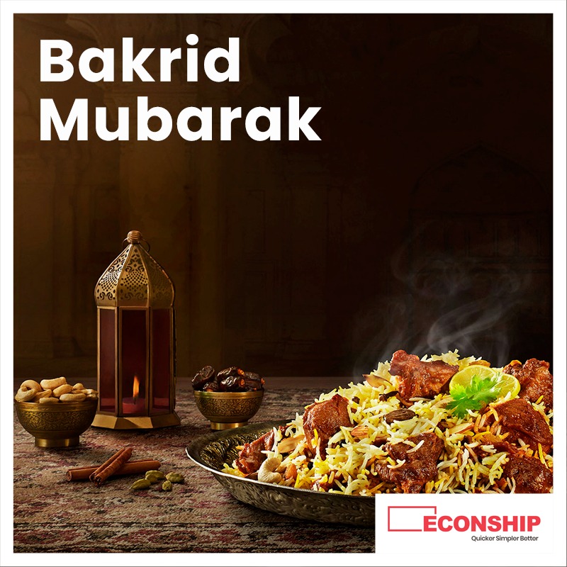 econshiptech's tweet photo. Wishing you and your loved ones a blessed and prosperous Eid ul-Adha, filled with hearty and heart-warming feasting. https://t.co/iNjQTwz8Ar