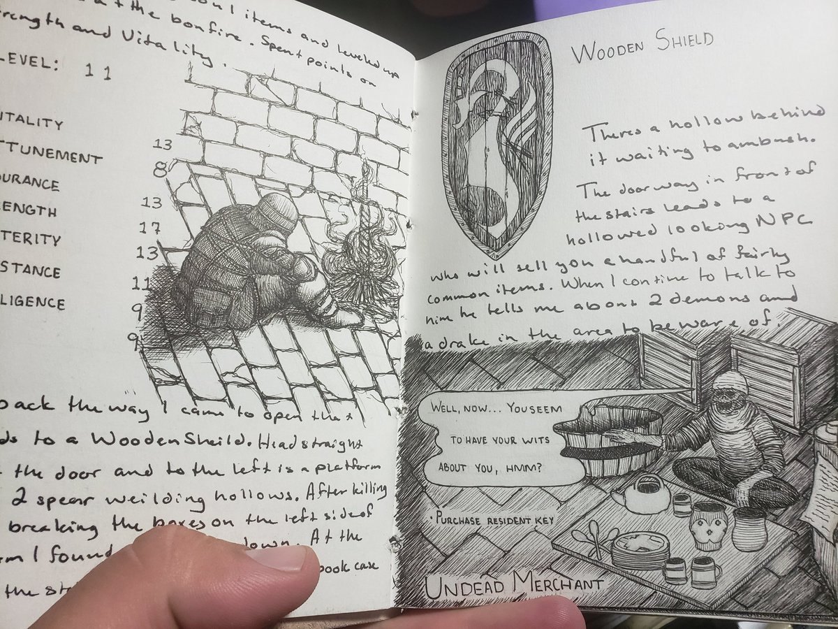 OOZ_ILL's tweet photo. A couple of pages from my Dark Souls journal I've been keeping while I play through the game for the first time. 

#Art #artist #illustration #fanart #darksoulsfanart #darksouls #DarkSoulsRemastered #FromSoftware #BandaiNamco https://t.co/i0ycYDXM6b