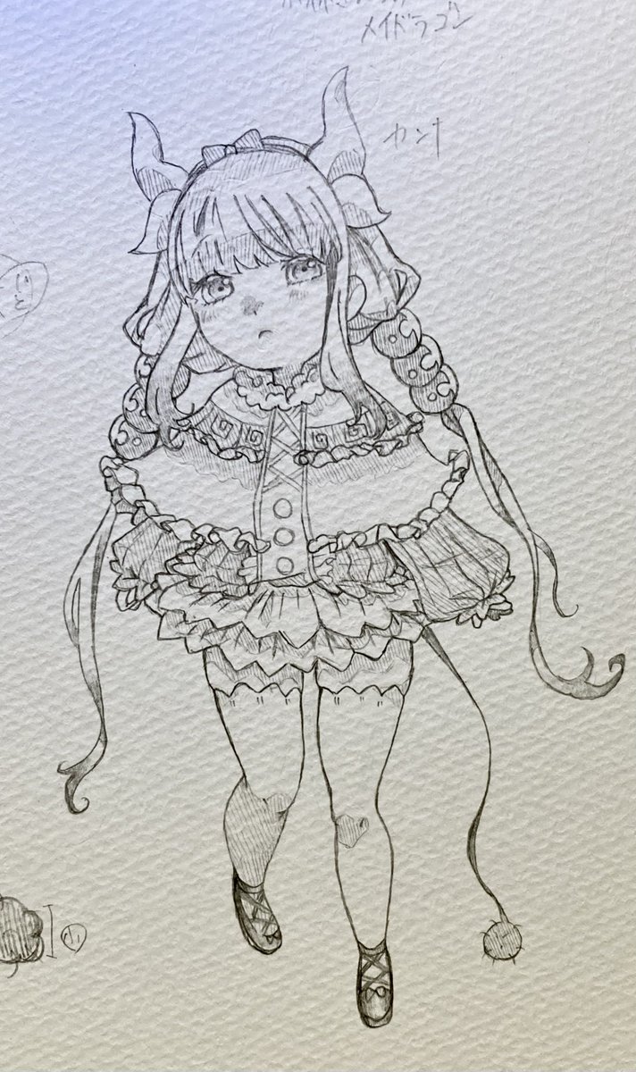 小林さんちのメイドラゴン クール教信者 先生 直筆イラスト色紙 カンナ
