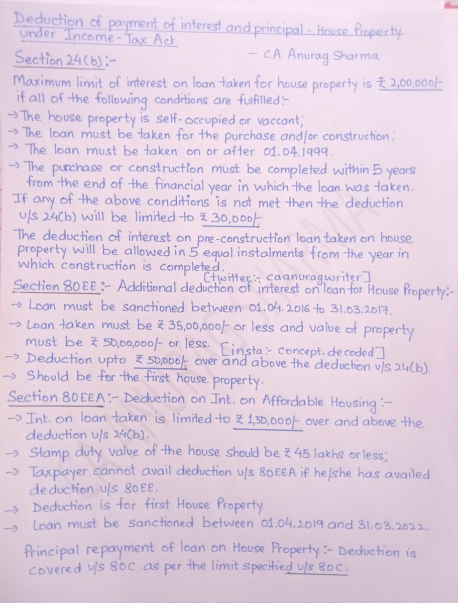caanuragwriter's tweet photo. House Property loan under Income Tax Act- A brief analysis https://t.co/HXselqUH72