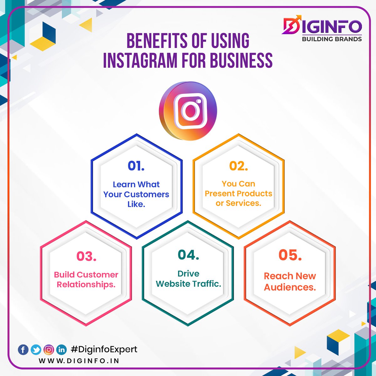 diginfoexpert's tweet photo. "Following are some of the benefits to use Instagram for business.

Call us to avail our services today!"

#diginfo #marketingpillars #Facebookmarketing #facebookads https://t.co/9Rx66Y3IIR