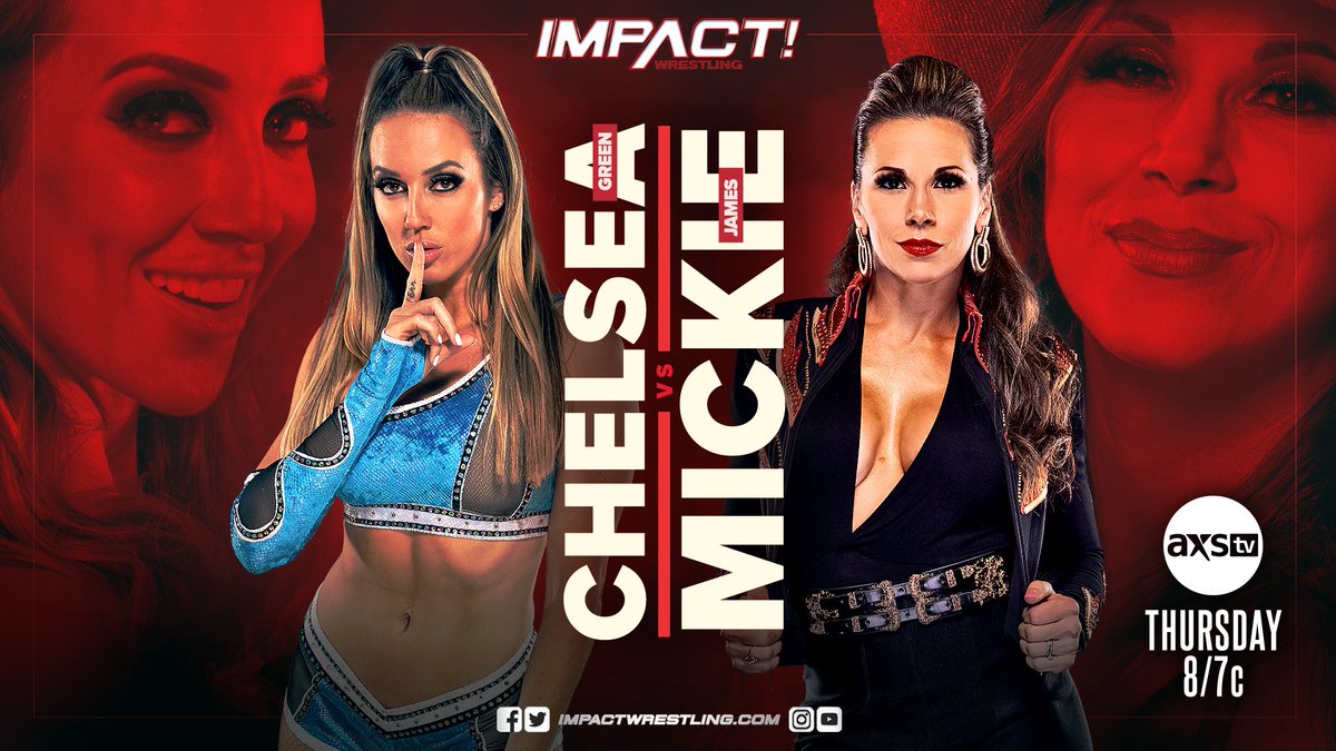 ThisIsTNA's tweet photo. THIS THURSDAY at 8/7c on @AXSTV and 8:30pm ET on YouTube for IMPACT Insiders!

@ImChelseaGreen vs @MickieJames 

#IMPACTonAXSTV https://t.co/23aUzudvPm