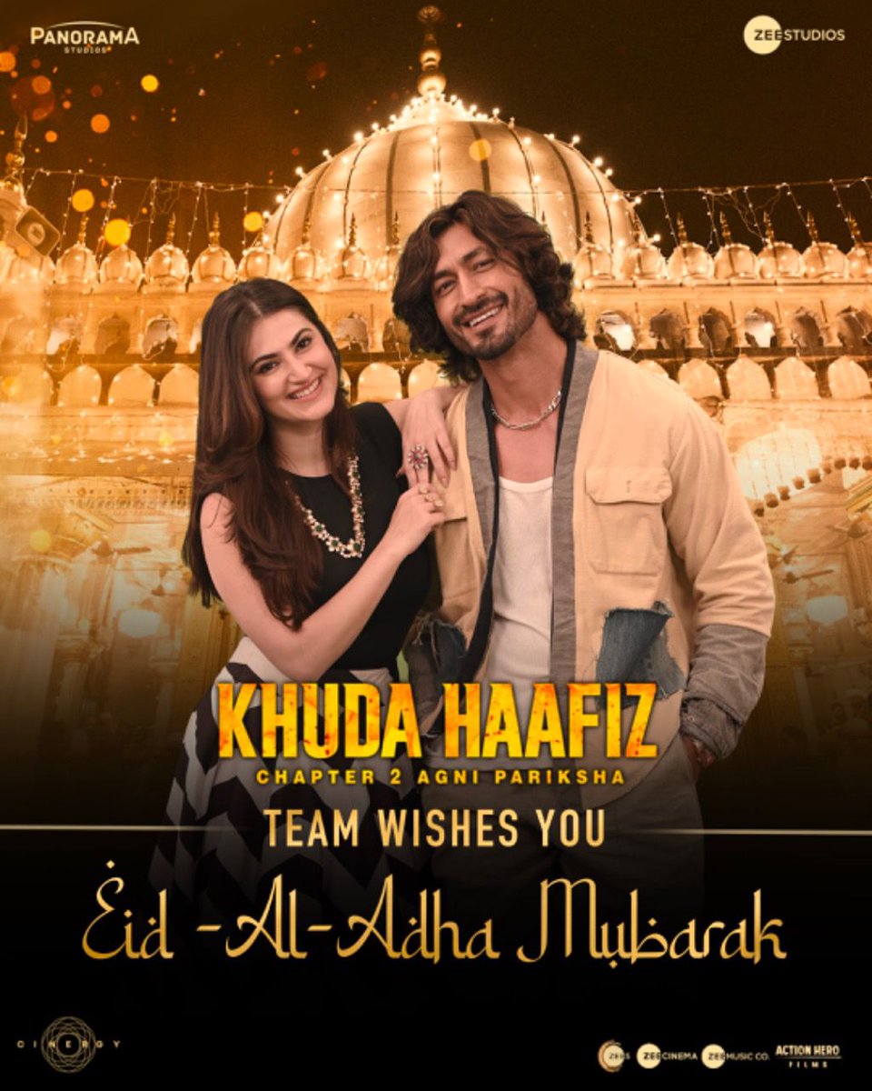KumarMangat's tweet photo. May the Almighty overwhelm your life with loads of joy and prosperity in the coming years! Eid-Al- Adha Mubarak!
#KhudaHaafizChapter2AgniPariksha
In cinemas NOW

@VidyutJammwal @ShivaleekaO @faruk_kabir @AbhishekPathakk #SnehaBimalParekh @ram_Cinergy #Cinergy @ZeeStudios_ https://t.co/puxmDwMAjN