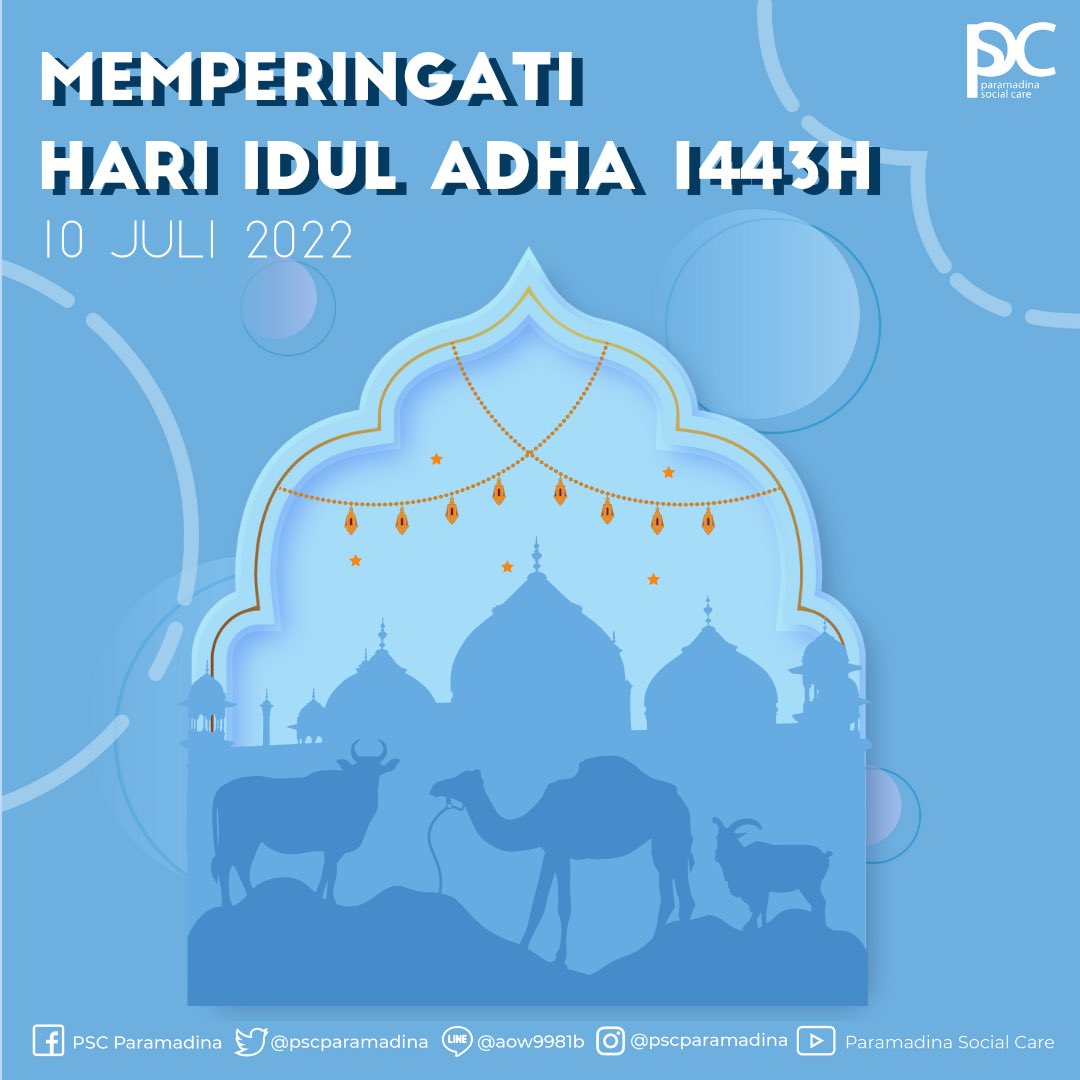 PSCparamadina's tweet photo. [Hari Raya Idul Adha 1443 Hijriah]

Kami segenap keluarga Paramadina Social Care mengucapkan, Selamat Hari Raya Idul Adha 1443 Hijriah🙏🏻

Salam,
Paramadina Social Care
Play, Share, Care https://t.co/otyG4xrkto