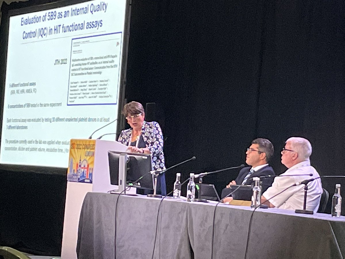 Good talk of Claire Pouplard on the usefulness of 5B9 for HIT diagnosis to the SCC Platelet Immunology during the ISTH in London.