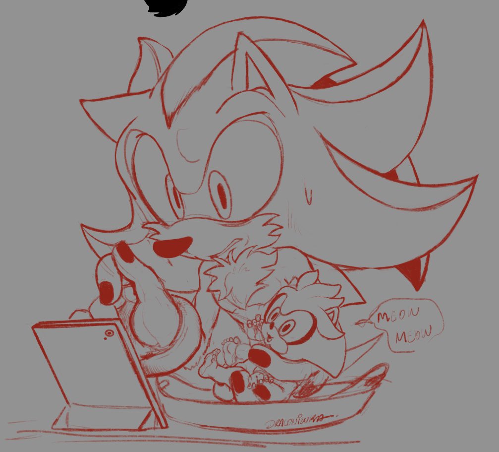 Draconizuka's tweet photo. Shadow learning to bathe the baby.
#dadow #ShadowTheHedgehog #SilverTheHedgehog #SonicTheHedeghog #bbSilver #DaddyShadow https://t.co/Scvoxr6kob
