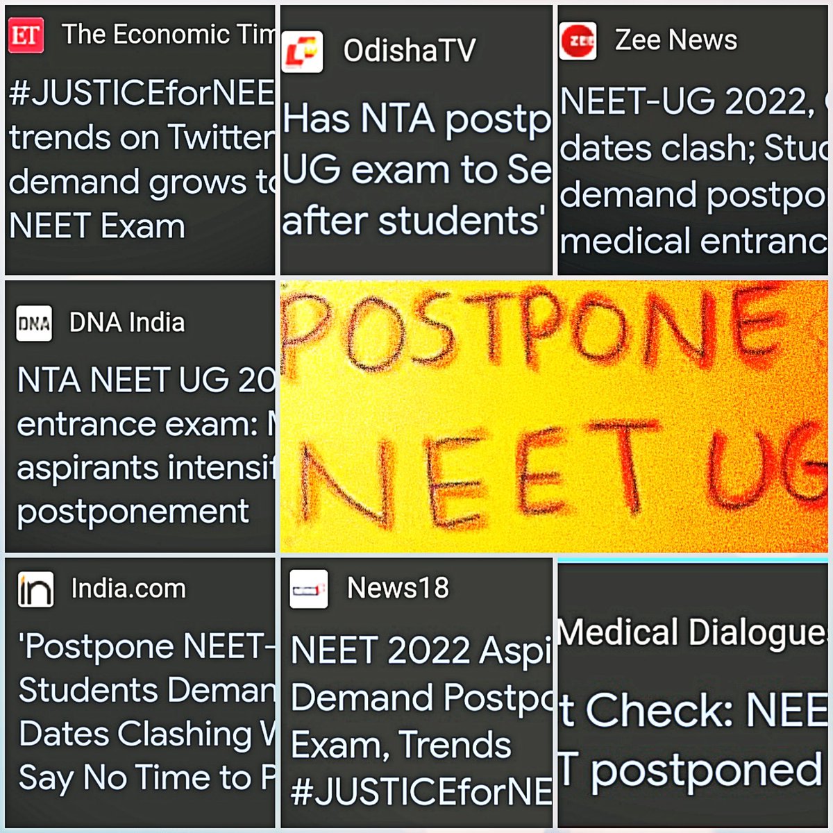 NUSA_NEETUG's tweet photo. #NamoDelayNEETUG_PreventSuicides ⬅️

The authorities are silent even after 70 lakh tweets and 250+ media articles have been published regarding the postponement of NEET-UG. 

@dpradhanbjp @PMOIndia @EduMinOfIndia @narendramodi @mansukhmandviya @OfficeDp https://t.co/a9CCv8kyfP