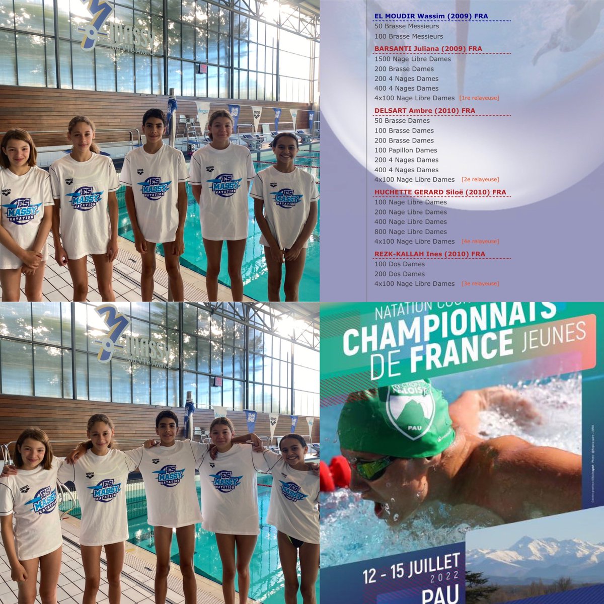 Championnats de France Jeunes à Pau 

Dernière séance ce matin à Massy pour nos jeunes avant de partir pour Pau dans la foulée.

Allez Massy 

liveffn.com/cgi-bin/liste_…

<a href="/villedemassy/">Ville de Massy</a> <a href="/LeRep91/">Le Rép 91</a> <a href="/FFNatation/">FFN</a> <a href="/CDEssonne/">Département de l'Essonne</a> <a href="/arena_france/">arena France</a>