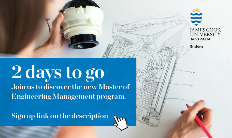 2 days to go! 

Watch the launch of our new Engineering Management program on 12/07, 7:00 pm AEST. This is an excellent opportunity to hear all about the program and ask questions to our International Marketing team. 

Register here: hubs.la/Q01gr2C40