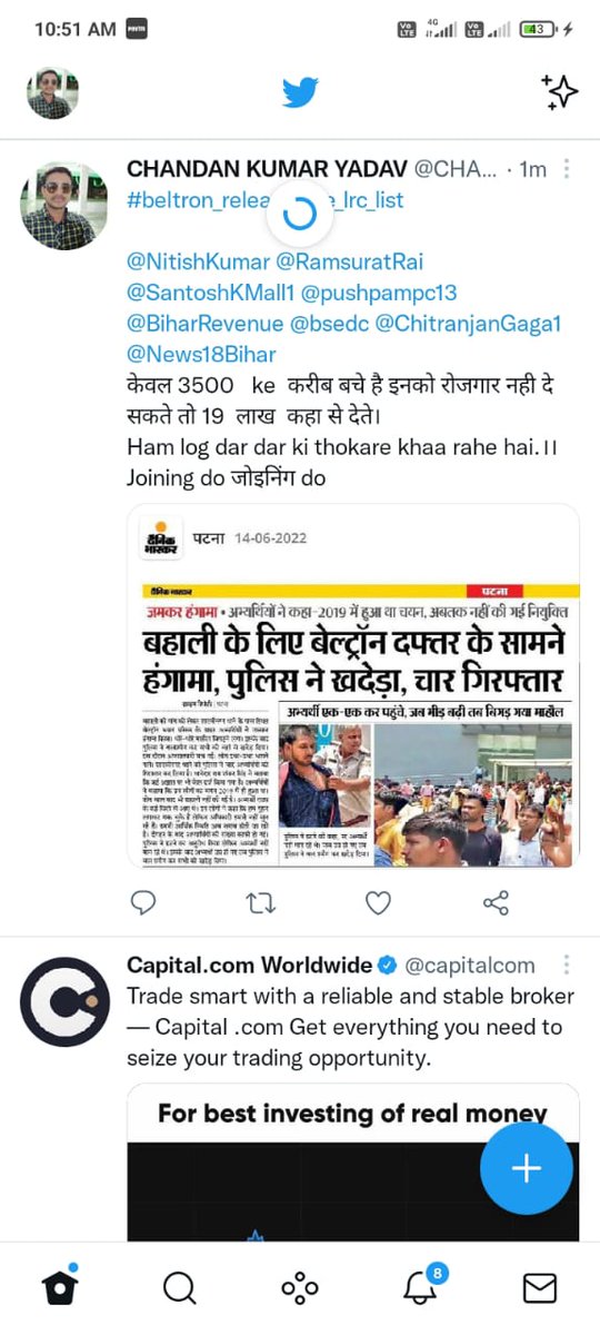 Chandan32344728's tweet photo. Lrc का लिस्ट जल्द से जल्द पब्लिश किया जाए
#beltron_release_the_lrc_list
@NiteshNRane @pushpampc13 @SantoshKMall1 @RamsuratRai @News18Bihar 
सर अनियोजित डाटा एंट्री ऑपरेटर को जल्द से जल्द नियोजन दिया जाए https://t.co/KyzFaWbDW7