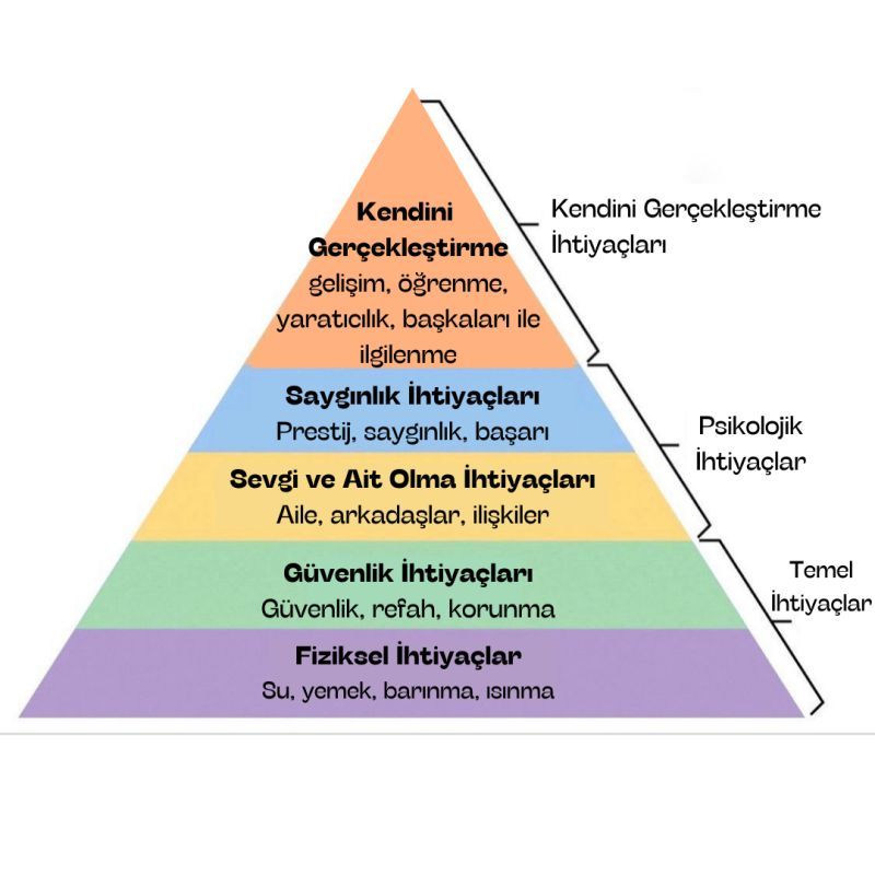 🛎️ Maslow'un İhtiyaçlar Hiyerarşisi

“Kişinin tek rakibi kendi potansiyelleridir. Tek başarısızlık, kendi imkanlarını karşılayamamaktır.” 

| Abraham Maslow