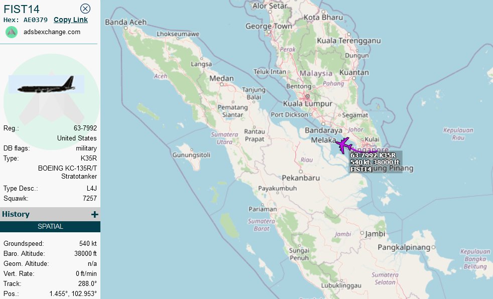 SirListenalot's tweet photo. #KC135 #AE0379 as #FIST14 seems to be en route Andersen, Guam - Diego Garcia https://t.co/S4UD4oIm1y