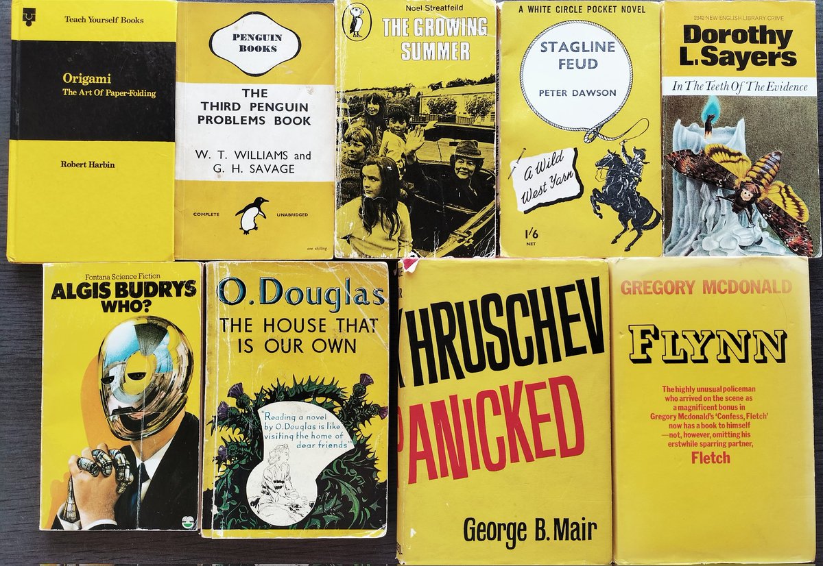 cracabond's tweet photo. Yellow #bookcovers ☀️
#Penguin #Puffin #WhiteCircle https://t.co/aOg4l6XzBK