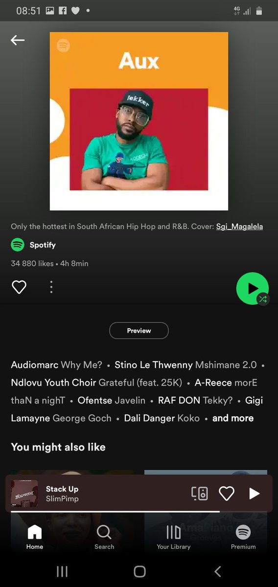 mlue_jay's tweet photo. Stack Up by @SlimPimp_ featuring My self is now added to "The Hottest South African Hip-Hop and RnB playlist" Aux on @SpotifyAfrica ๐ฅ๐ฅ. https://t.co/uMt0yL5M7y