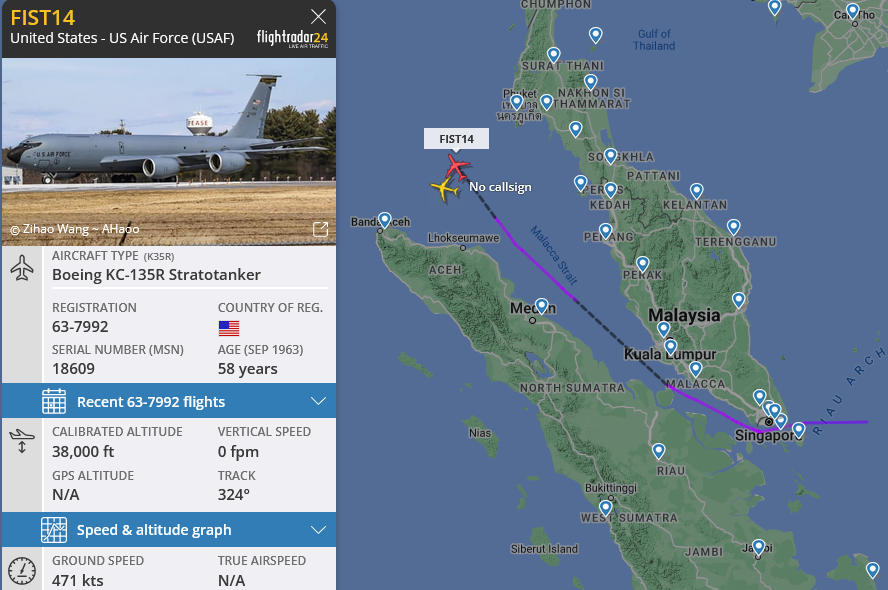 SirListenalot's tweet photo. #KC135 #AE0379 as #FIST14 seems to be en route Andersen, Guam - Diego Garcia https://t.co/S4UD4oIm1y