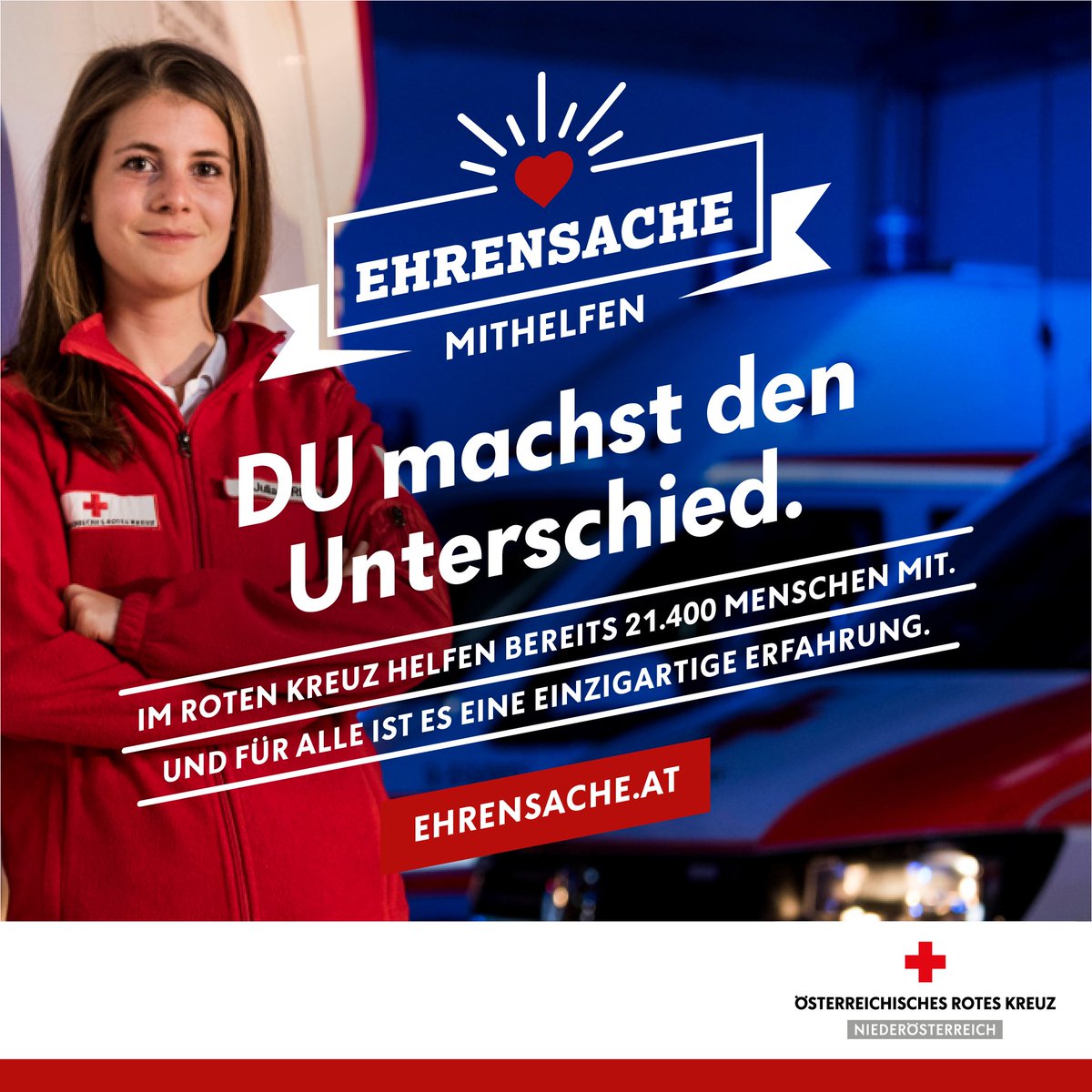 Dabei sein ist alles – und außerdem Ehrensache! 💪🏼 Hilf gemeinsam mit vielen anderen mit beim Roten Kreuz! Direkt mit nur ein paar Klicks auf ehrensache.at ❤️