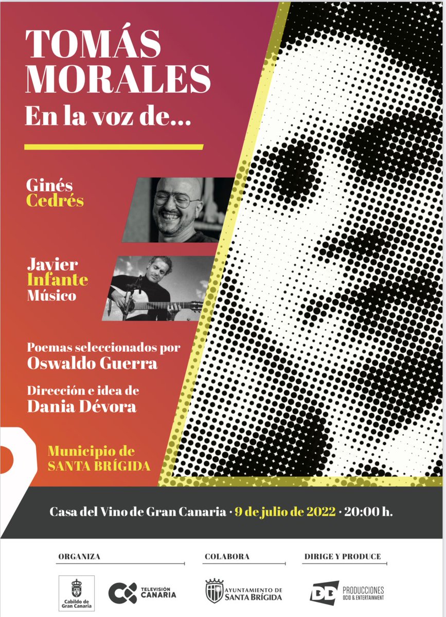 cmtomasmorales's tweet photo. Producción de Dania Dévora y Televisión Canaria Y la colaboración del Cabildo de Gran Canaria.

#voz #poesía #eventos  #cabildodegrancanaria #santabrigida #acamfe #tomasmorales #musica #musicaenvivo #televisioncanaria #GranCanariaCultura https://t.co/9GaIvwBp0E