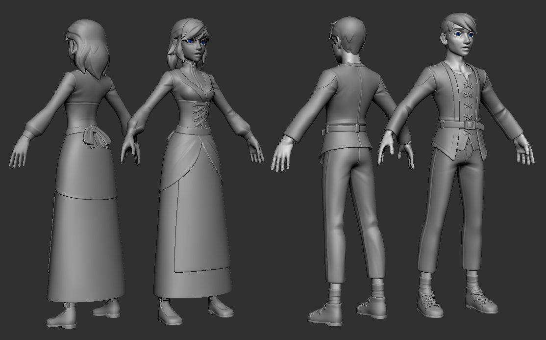 InfiniteSkyGame's tweet image. Not super interesting but we&apos;re starting to build out our generic npcs :p #screenshotsaturday #gamedev #indiedev #zbrush