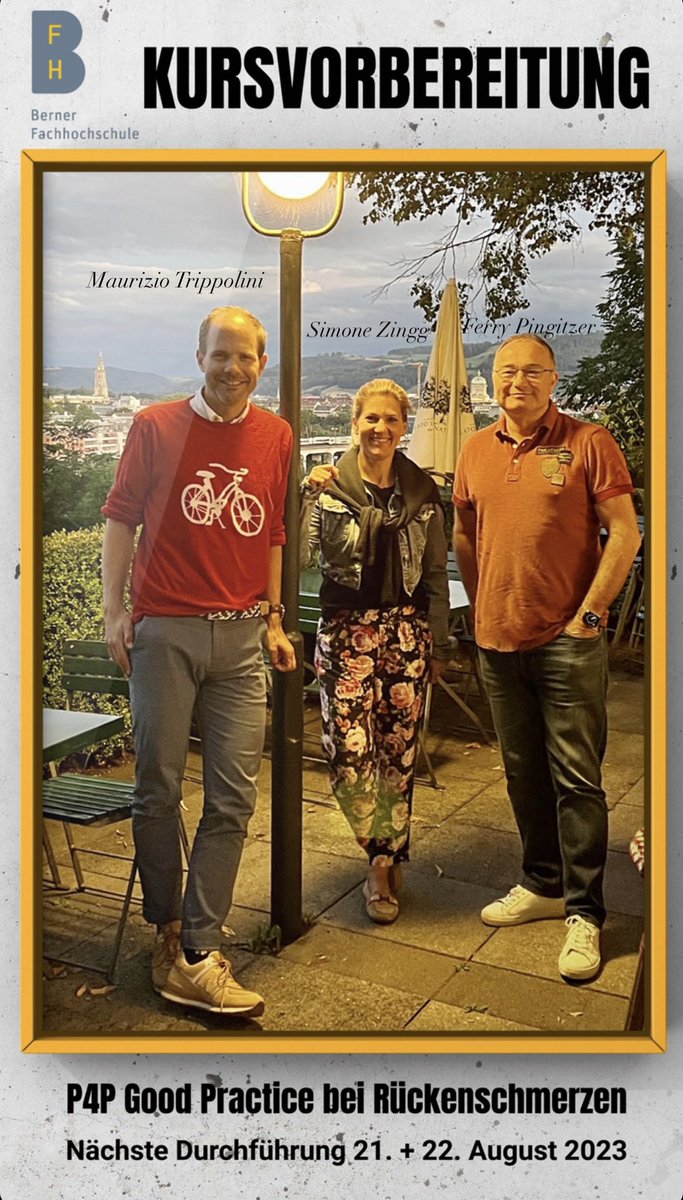FerrryP's tweet image. Kursvorbereitungen mit Simone Zingg &amp;amp; Maurizio Trippolini BFH Bern. 

P4P Good Practice bei Rückenschmerzen.                                     Nächste Durchführung
21. + 22. August 2023