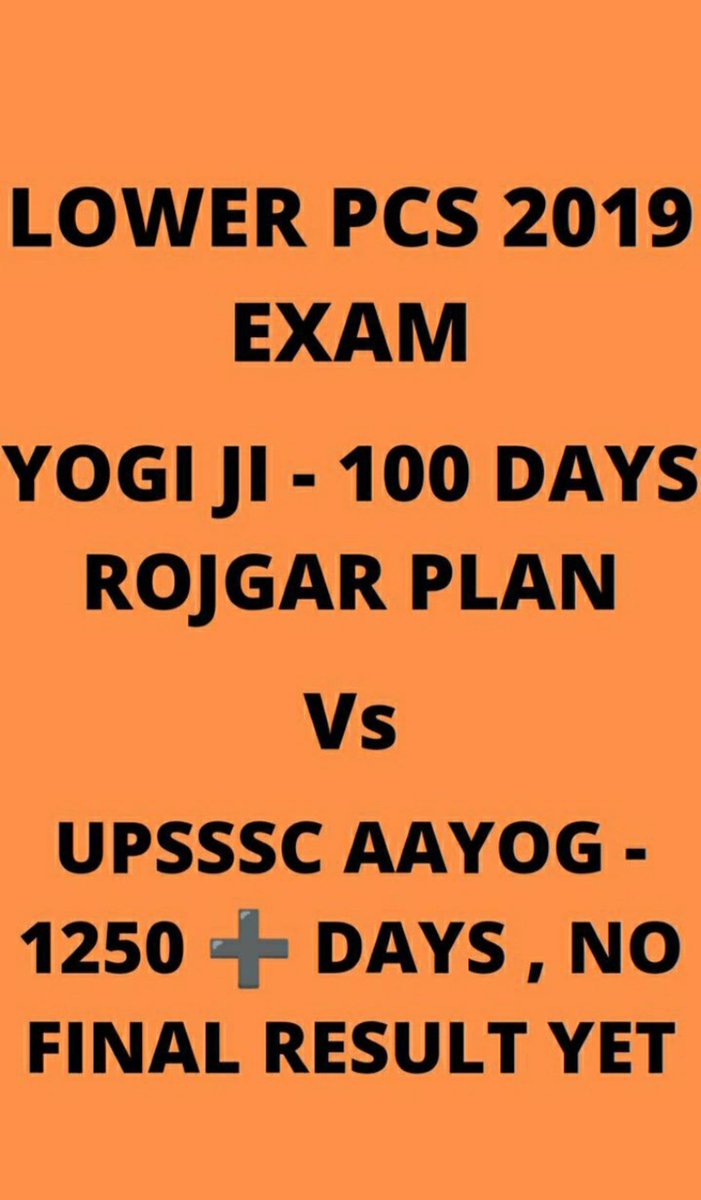<a href="/myogiadityanath/">Yogi Adityanath</a> <a href="/rajnathsingh/">Rajnath Singh</a> #Declare_LOWERPCS2019_FinalResult
माननीय मुख्यमंत्री जी , upsssc से जनवरी 2019 में विज्ञापित lower pcs 2019 का फाइनल परिणाम जल्द जारी कराने की कृपा करें , भर्ती आए 42 महीने बीत चुके है !🙏
<a href="/rajnathsingh/">Rajnath Singh</a> <a href="/pravir_kumar/">Pravir Kumar</a> 
<a href="/ChiefSecyUP/">S.P. Goyal, Chief Secretary, GoUP</a> w10