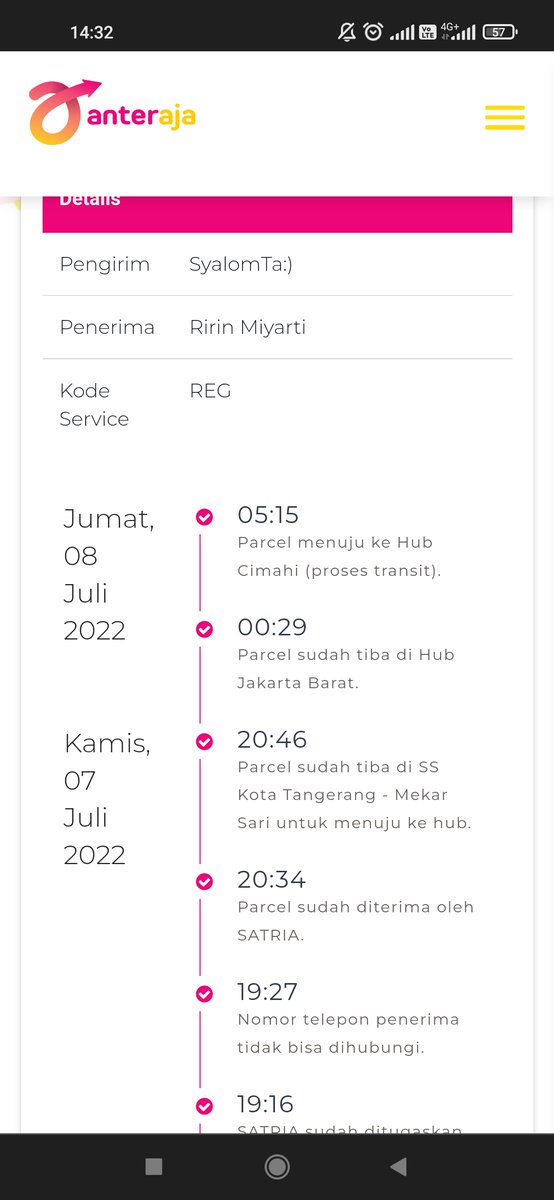 rieCharO's tweet photo. Ketika estimasi waktu pengiriman di ecommers beda dengan estimasi dr jasa kirim. Dan ketika cek resi jg gak bisa ...kumati kutu @anteraja_id https://t.co/GhpHdD0yeV