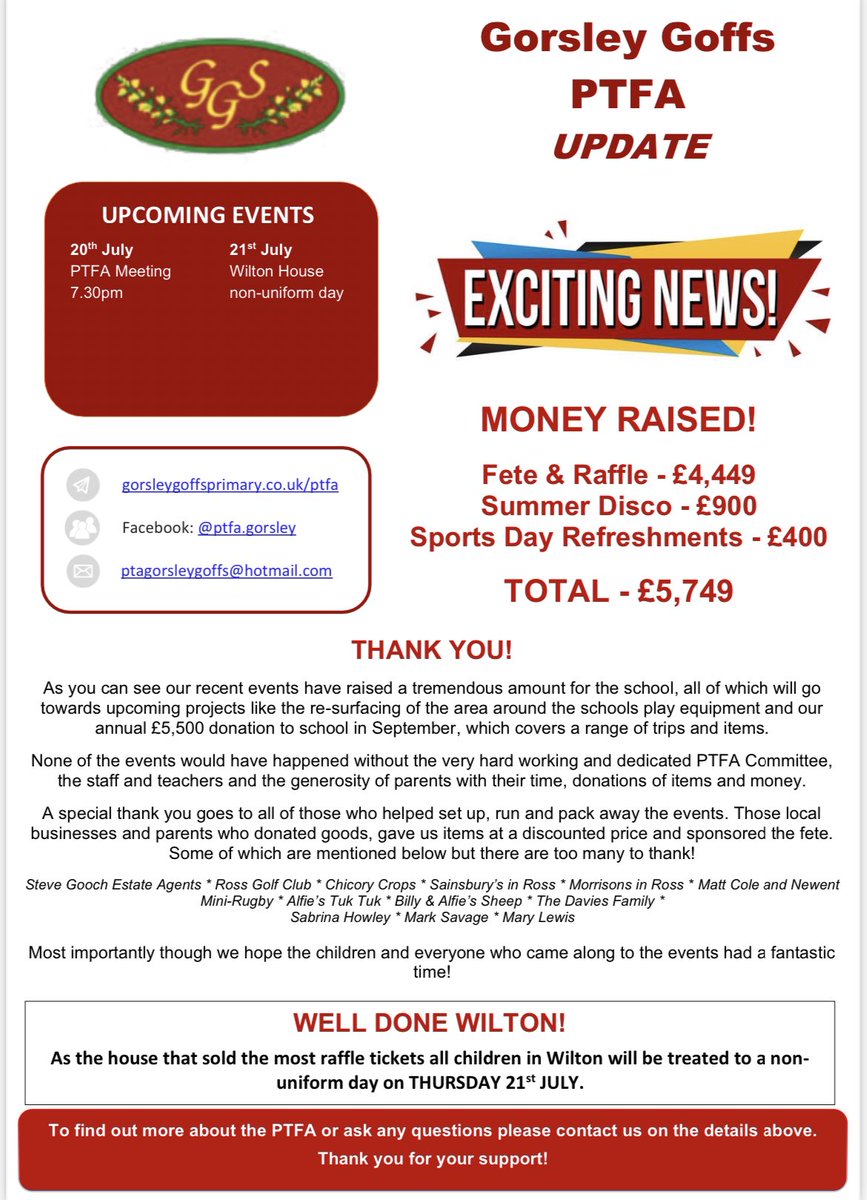 We are so thrilled with the fundraising totals from our recent events and hugely grateful to ALL involved. Thank you 🙏 ☺️