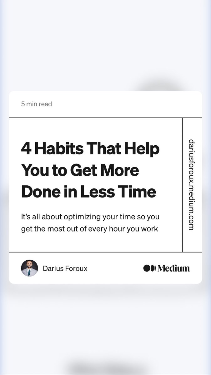 anastan22's tweet photo. “4 Habits That Help You to Get More Done in Less Time” by Darius Foroux
https://t.co/ilb8Tp2OMW https://t.co/e8ELop067M