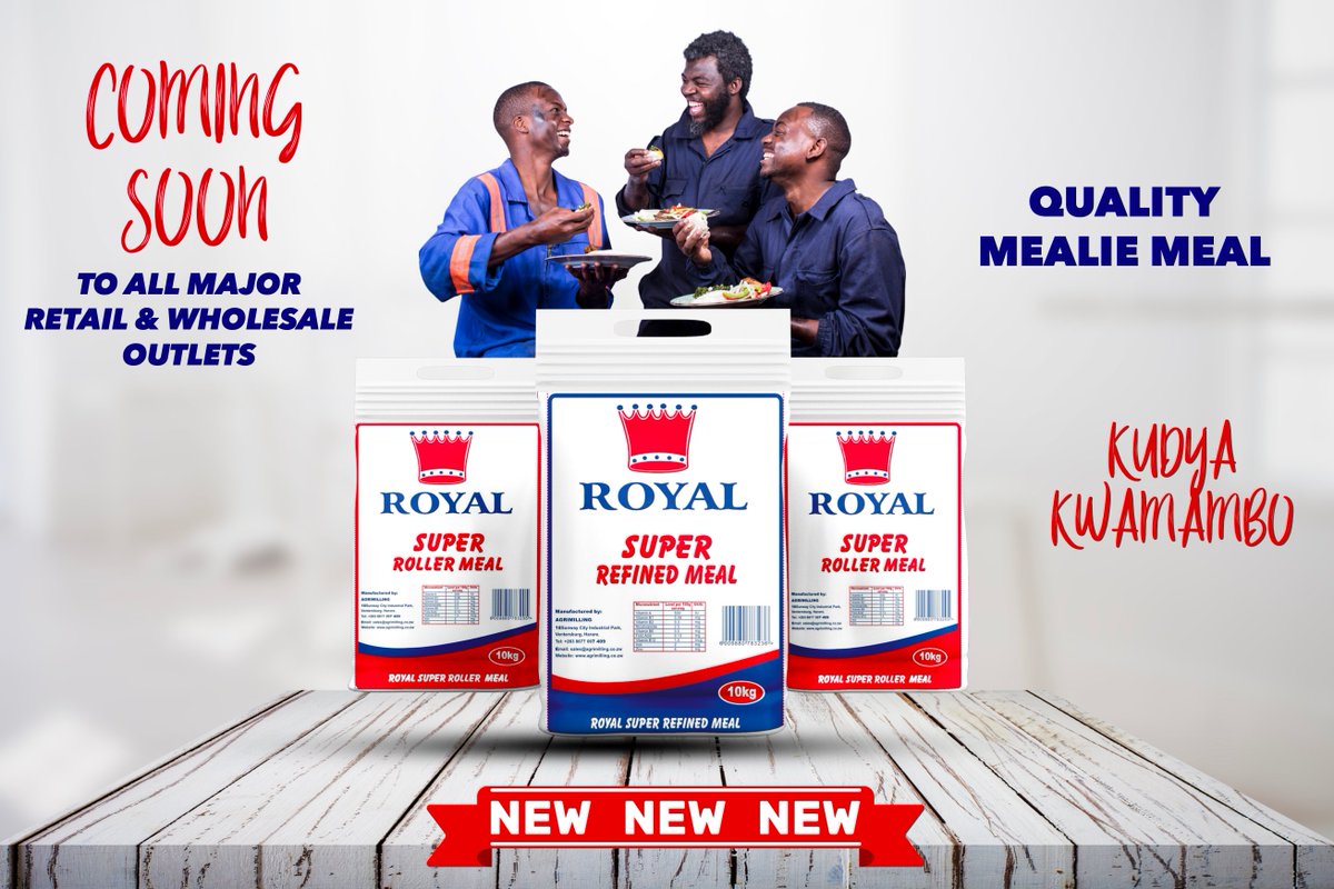DavipelHoldings's tweet photo. Coming soon! Royal Mealie Meal.
Kudya Kwamambo. https://t.co/NZyvj7miEz