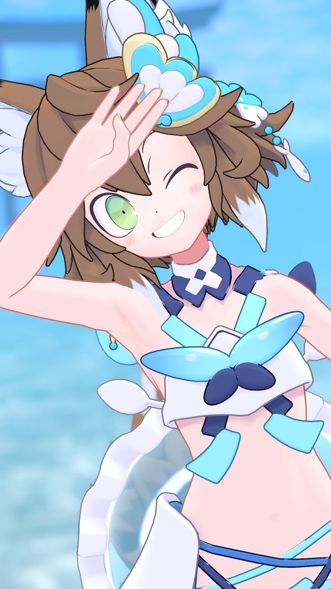 「夏なので水着 」|柊椋のイラスト